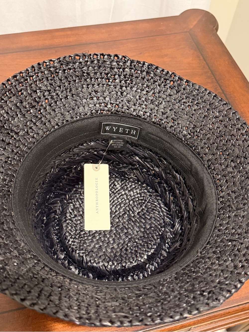 Anthropologie Wyeth Double Weave Straw Bucket Hat Black NEW - Picture 11 of 11